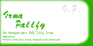 irma pallfy business card